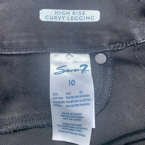 Seven7 The Curvy High Rise Black Legging Denim Jeans Size 10 - Picture 12 of 14